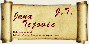 Jana Tejović vizit kartica